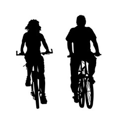 Couple Cyclists Silhouette