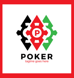 Poker Casino Logo - Red Rhomb