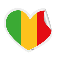 Isolated Heart Shape With The Flag Of Mali