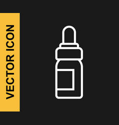 White Line Essential Oil Bottle Icon Isolated