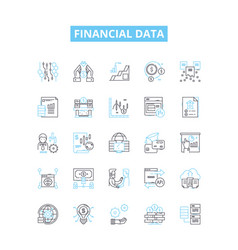 Financial Data Line Icons Set Finance