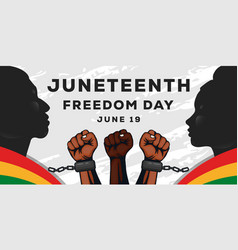 Juneteenth Background With Two Silhouette African