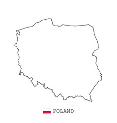 Poland Map Line Linear Thin Simple