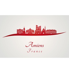 Amiens Skyline In Red