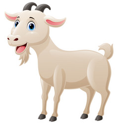 Cute Goat Cartoon On White Background