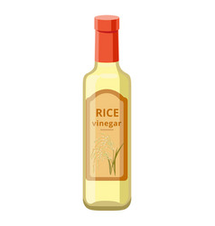 Glass Rice Vinegar Bottle Isolated On White