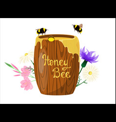 Wooden Barrel With Honey