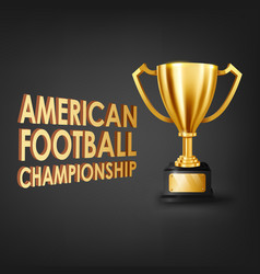 American Football Championship With Gold Trophy