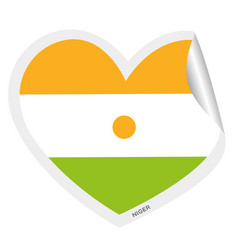 Isolated Heart Shape With The Flag Of Niger