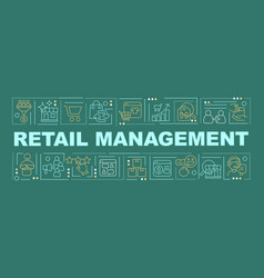 Retail Management Word Concepts Dark Green Banner