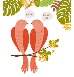 Valentines Day Birds Couple Into The Jungle