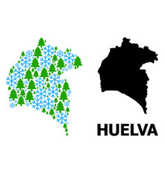 Winter Mosaic Map Huelva Province Snow