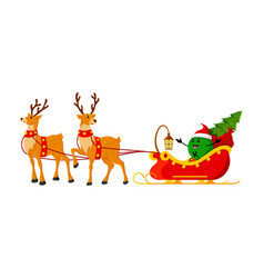 Cartoon Christmas K Micronutrient Rides A Sleigh