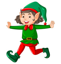 Cute Kid Wearing Elf Costume Cartoon