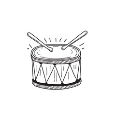 Drum Doodle Isolated On White Background