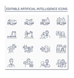 Ai Diagnostic Line Icons Set