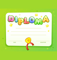 Cartoon Kids Certificate Diploma Template