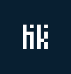 Hk Initial Monogram Logo With Geometric Style