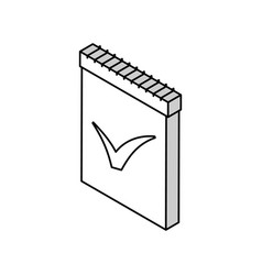 Notepad Check Mark Isometric Icon