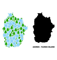 Winter Mosaic Map Azores - Flores Island