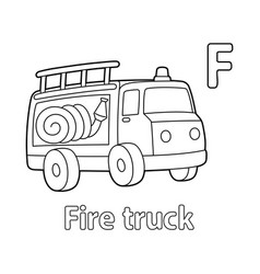 Firetruck Alphabet Abc Coloring Page F