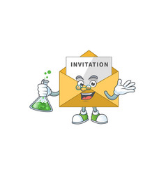 Invitation Message Smart Professor Cartoon