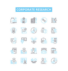 Corporate Research Line Icons Set