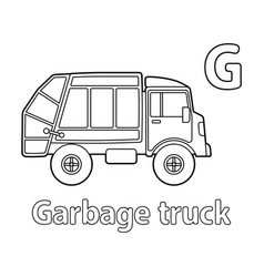 Garbage Truck Alphabet Abc Coloring Page G