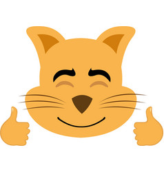 Head Cat Hands Thumbs Up