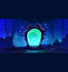 Magic Portal Door In Fantasy Forest Game World