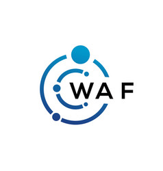 Waf Letter Technology Logo Design On White