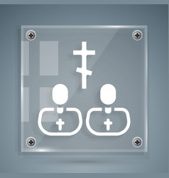 White Priest Icon Isolated On Grey Background