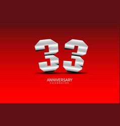 33 Year Anniversary Celebration Logo Silver