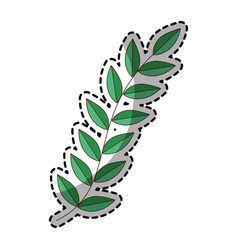 Sticker Green Silhouette Oval Leaves