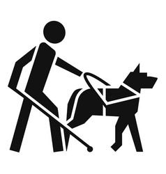 Blind Boy Dog Guide Icon Simple Style