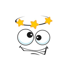 Cartoon Dizzy Face Dizziness Emoji With Stars