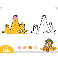 Coloring Book For Kids Sand Castle