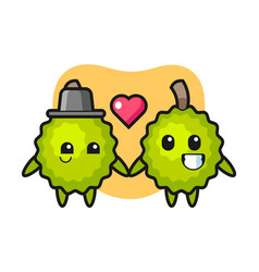 Durian Couple Cartoon Fall In Love