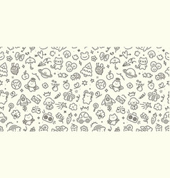 Seamless Hand Drawn Kid Doodle Pattern Cute