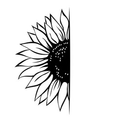 Sunflower Monogram Template Half Hand