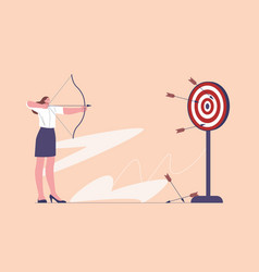 Woman Shoot Target With Arrows Aim Vision