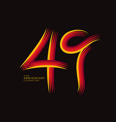 49 Years Anniversary Celebration Logotype Red