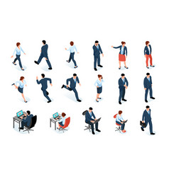 Business Men And Women Isometric Set