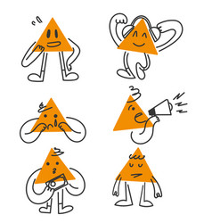 Hand Drawn Doodle Triangle Shape Character