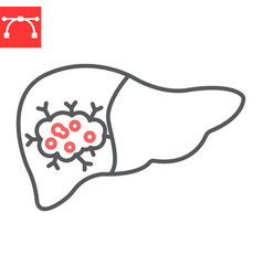 Liver Cancer Line Icon