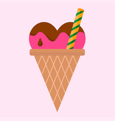 Pink Ice Cream Icon