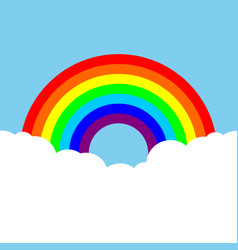 Rainbow flat icon with shadow Royalty Free Vector Image