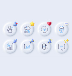 Text Message Delivery Man And Dot Plot Line Icons