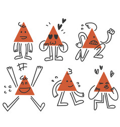 Hand Drawn Doodle Triangle Shape Character