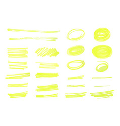 Highlight Yellow Marker Lines Strokes